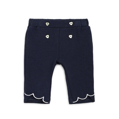 Girls Dark Blue Solid Long Trouser